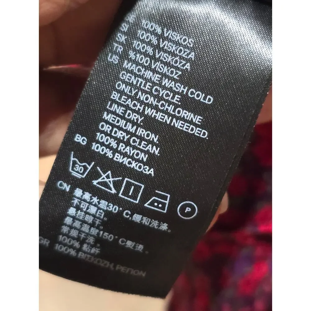 H&M Floral Shirt Dress Women's Size 10 Multicolor Collard Long Sleeves - Picture 12 of 14